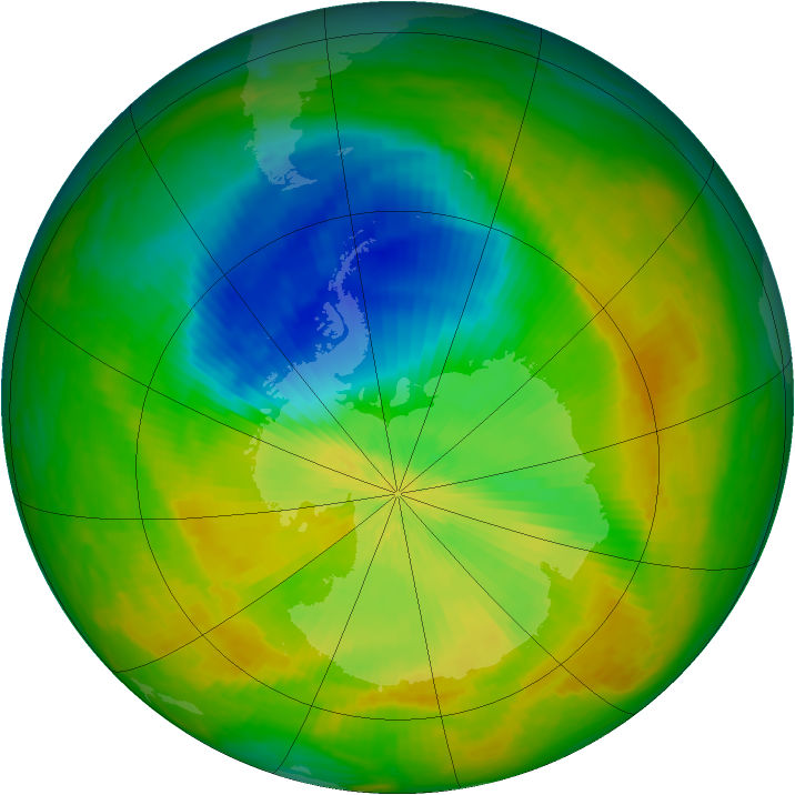 Antarctic ozone map for 02 November 2002
